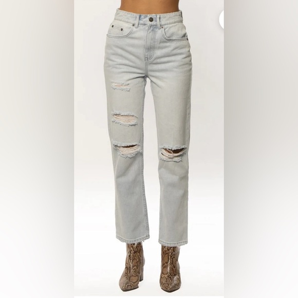 Amuse Society Denim - Amuse Society Light Blue Distressed High Rise Jeans